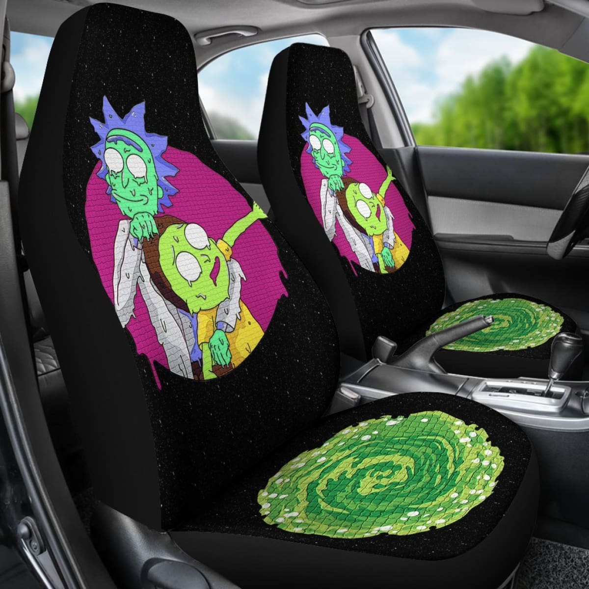 Rick And Morty Art Car Seat Covers Cartoon Fan Gift Universal Fit 210212