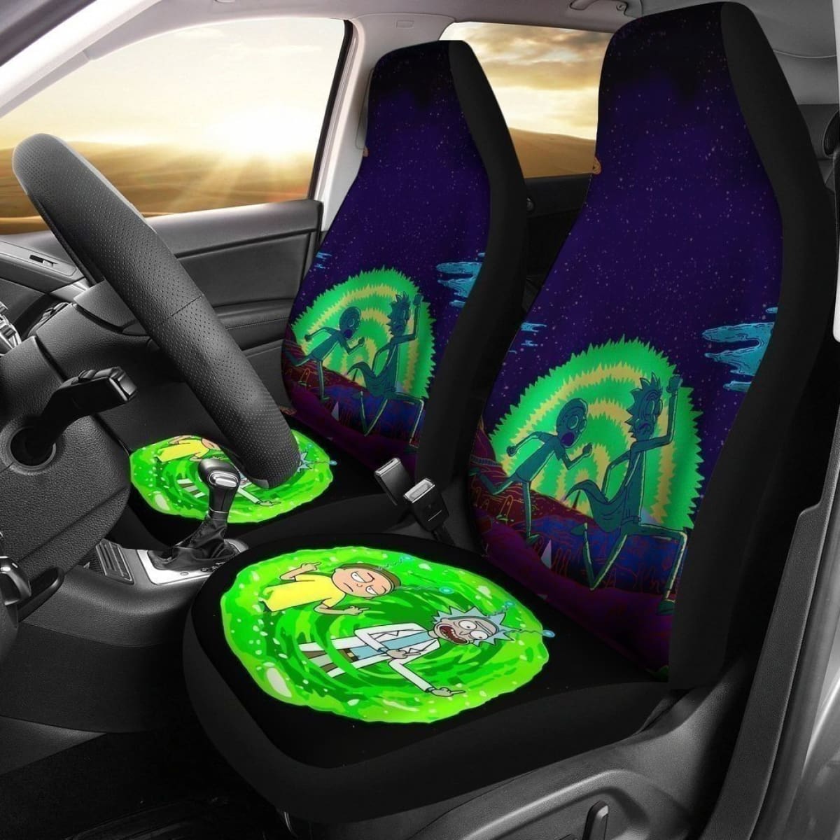 Rick And Morty Car Seat Covers Funny For Fan Universal Fit 194801