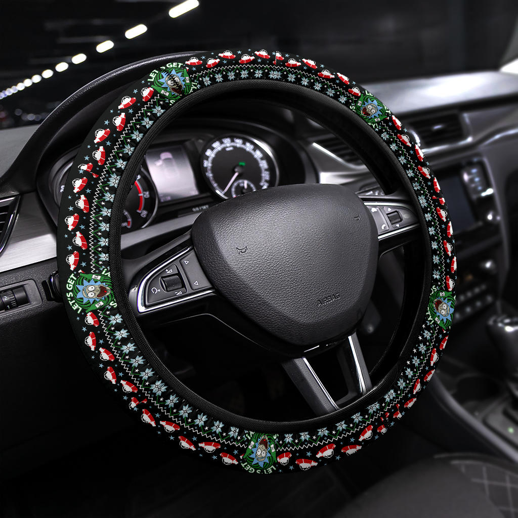 Rick And Morty Christmas Premium Custom Car Steering Wheel Cover