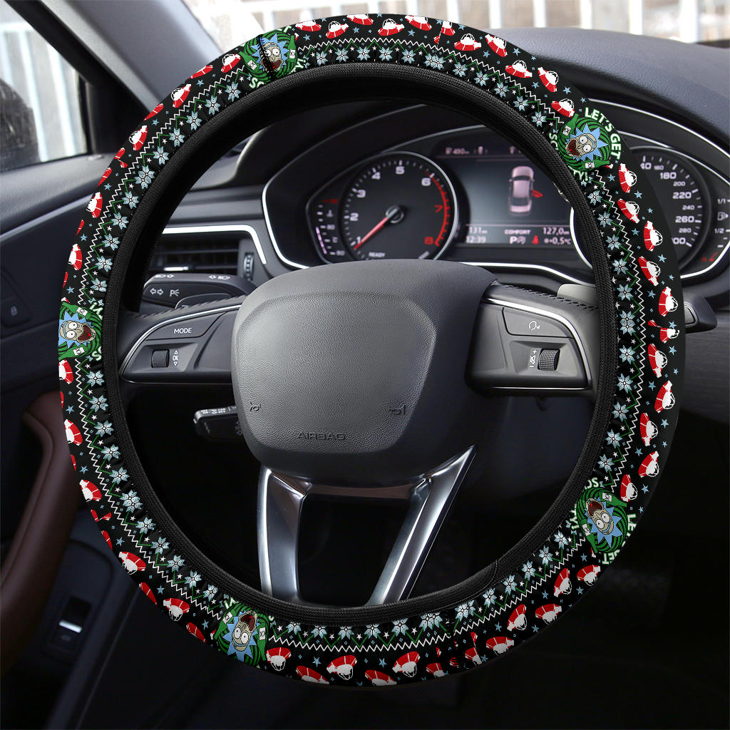 Rick And Morty Christmas Premium Custom Car Steering Wheel Cover