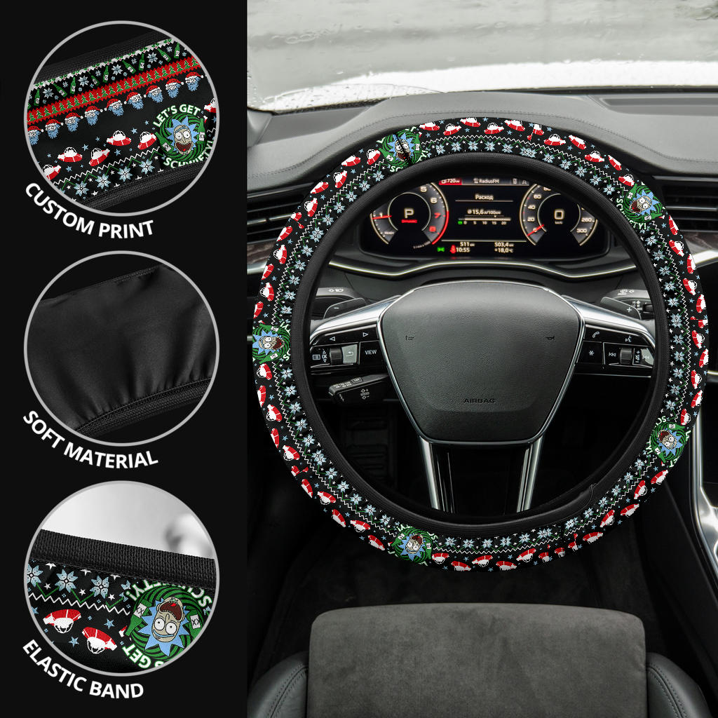 Rick And Morty Christmas Premium Custom Car Steering Wheel Cover