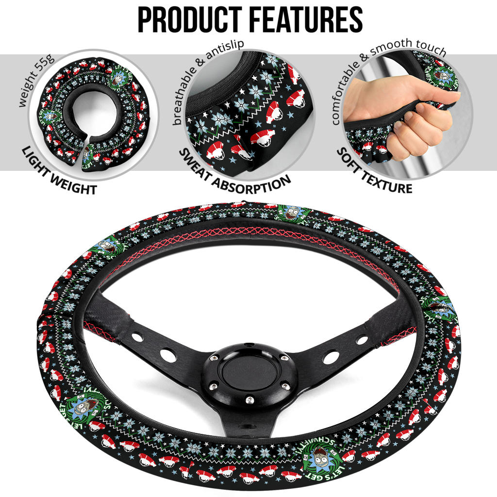Rick And Morty Christmas Premium Custom Car Steering Wheel Cover