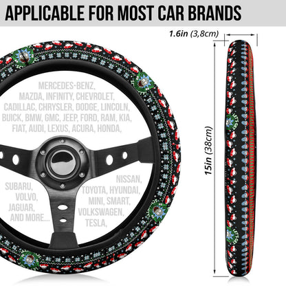 Rick And Morty Christmas Premium Custom Car Steering Wheel Cover