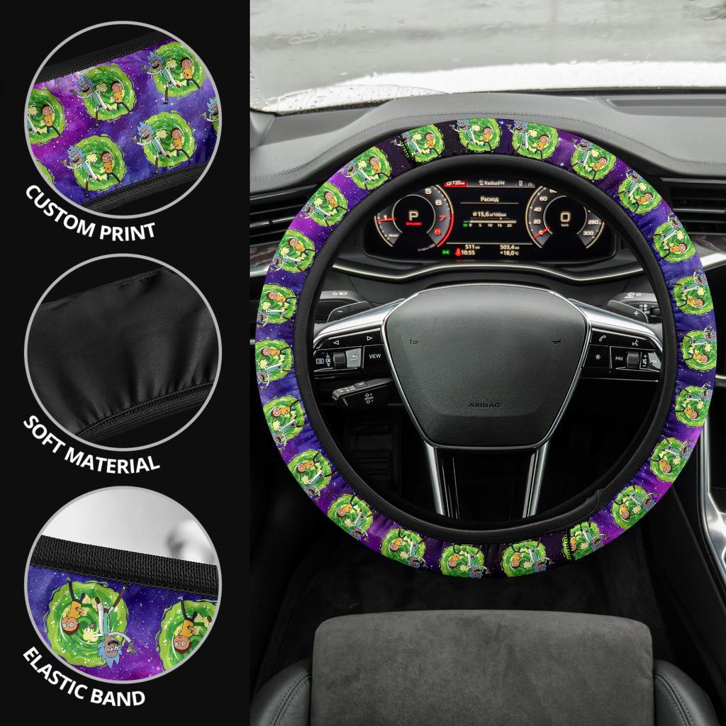 Rick And Morty Custom Car Steering Wheel Cover