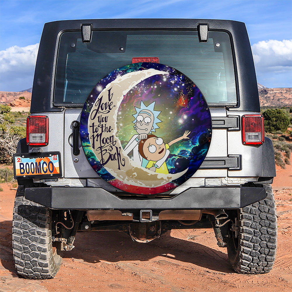 Rick And Morty Cute Love You To The Moon Galaxy Car Spare Tire Cover