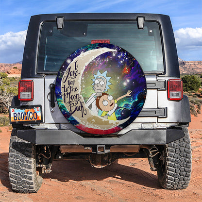 Rick And Morty Cute Love You To The Moon Galaxy Car Spare Tire Cover