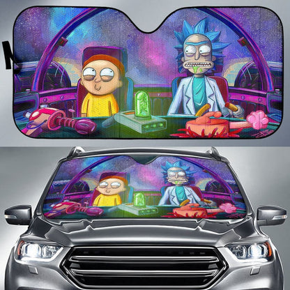 Rick And Morty In Space Car Sun Shades Cartoon H033120 Universal Fit 225311