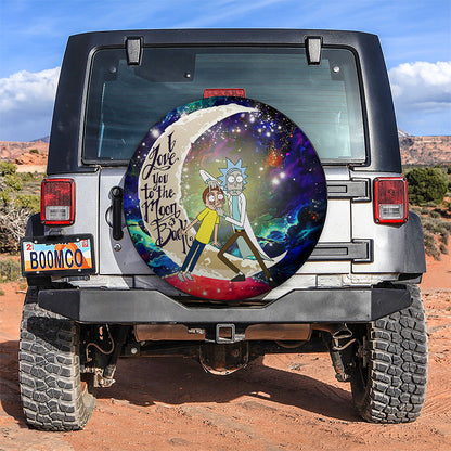 Rick And Morty Love You To The Moon Galaxy Car Spare Tire Cover