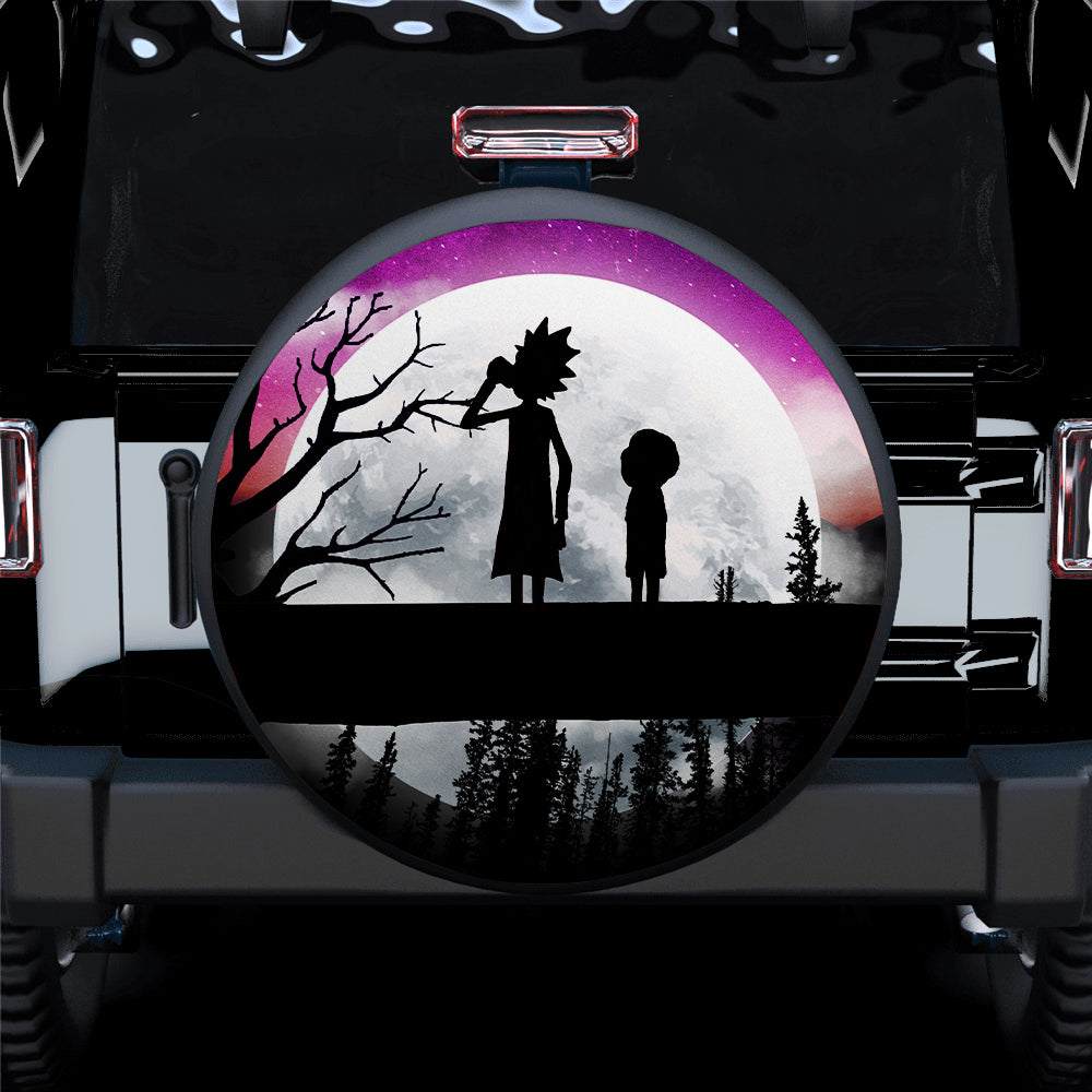 Rick And Morty Moon Night Car Spare Tire Cover