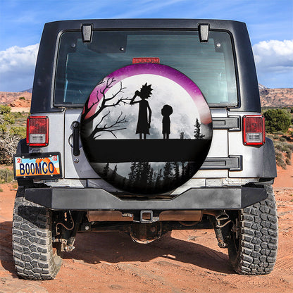 Rick And Morty Moon Night Car Spare Tire Cover