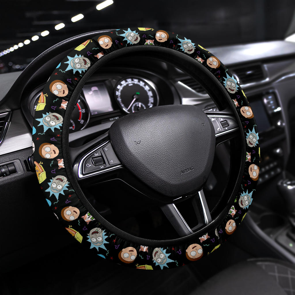 Rick And Morty Print Christmas Premium Custom Car Steering Wheel Cover