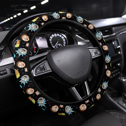 Rick And Morty Print Christmas Premium Custom Car Steering Wheel Cover