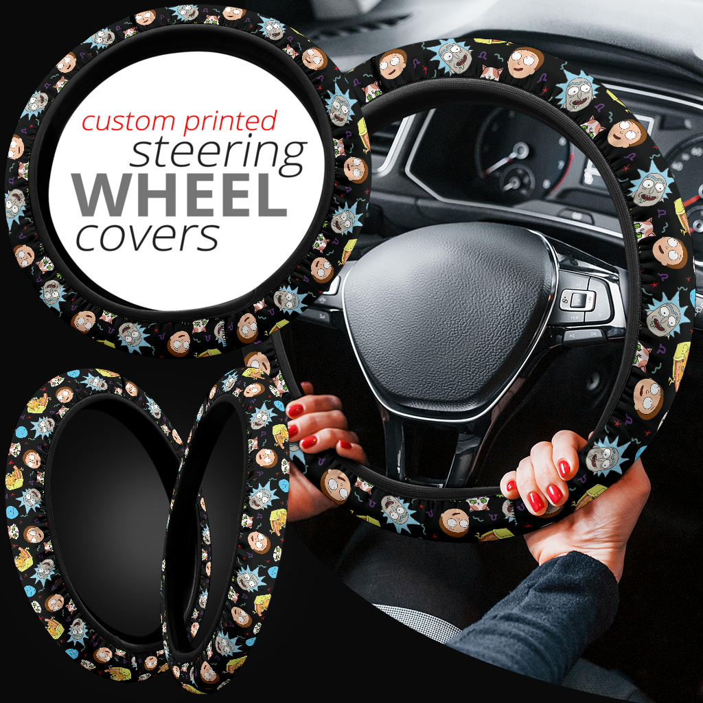 Rick And Morty Print Christmas Premium Custom Car Steering Wheel Cover