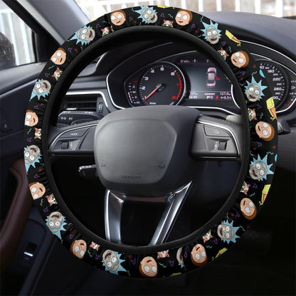 Rick And Morty Print Christmas Premium Custom Car Steering Wheel Cover