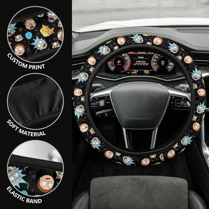 Rick And Morty Print Christmas Premium Custom Car Steering Wheel Cover
