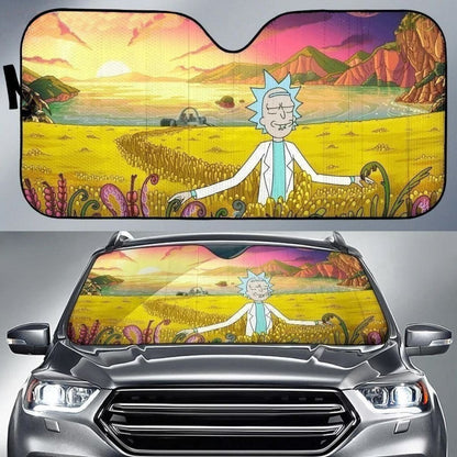 Rick In Farm Funny Rick & Morty Auto Sun Shade Universal Fit 174503
