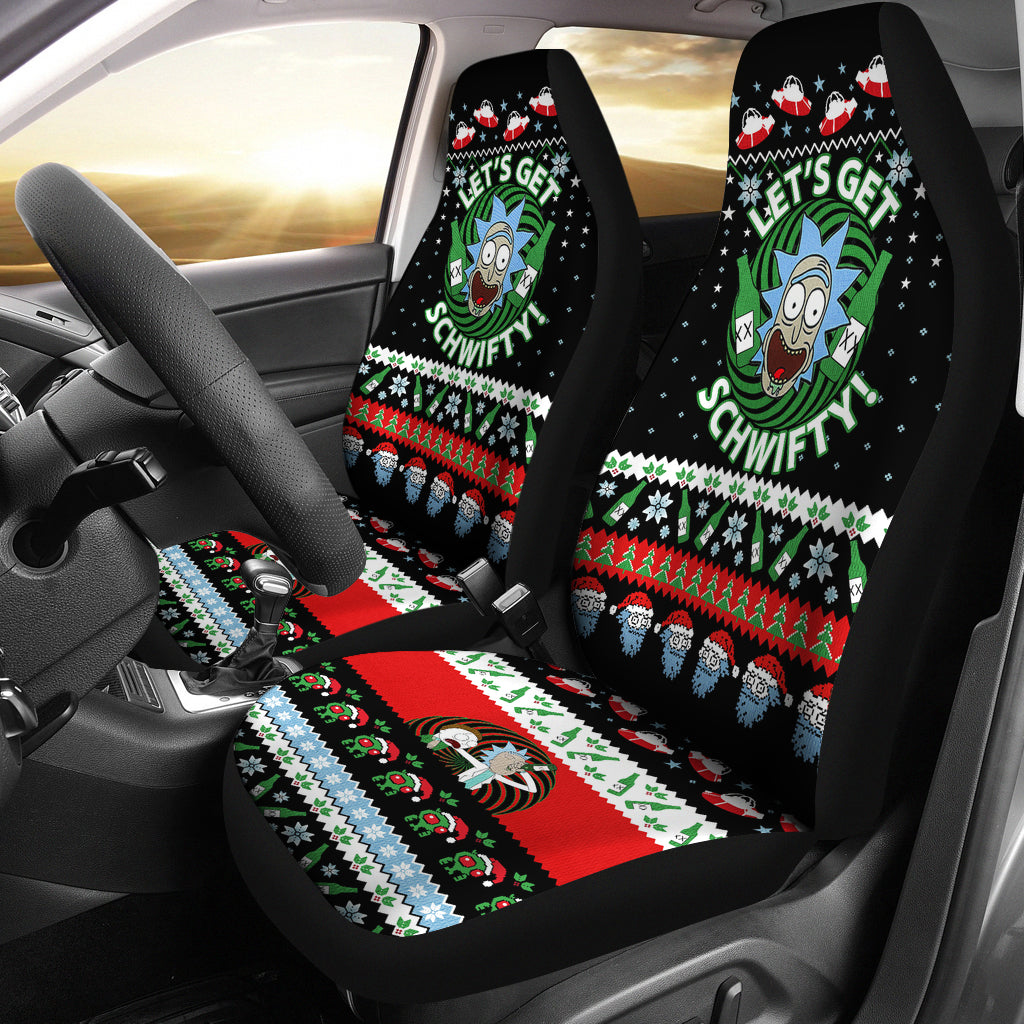 Rick Morty Christmas Car Seat Covers