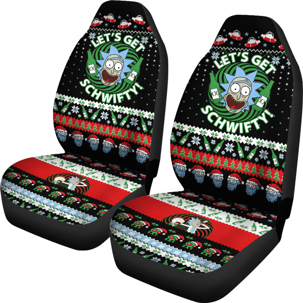Rick Morty Christmas Car Seat Covers