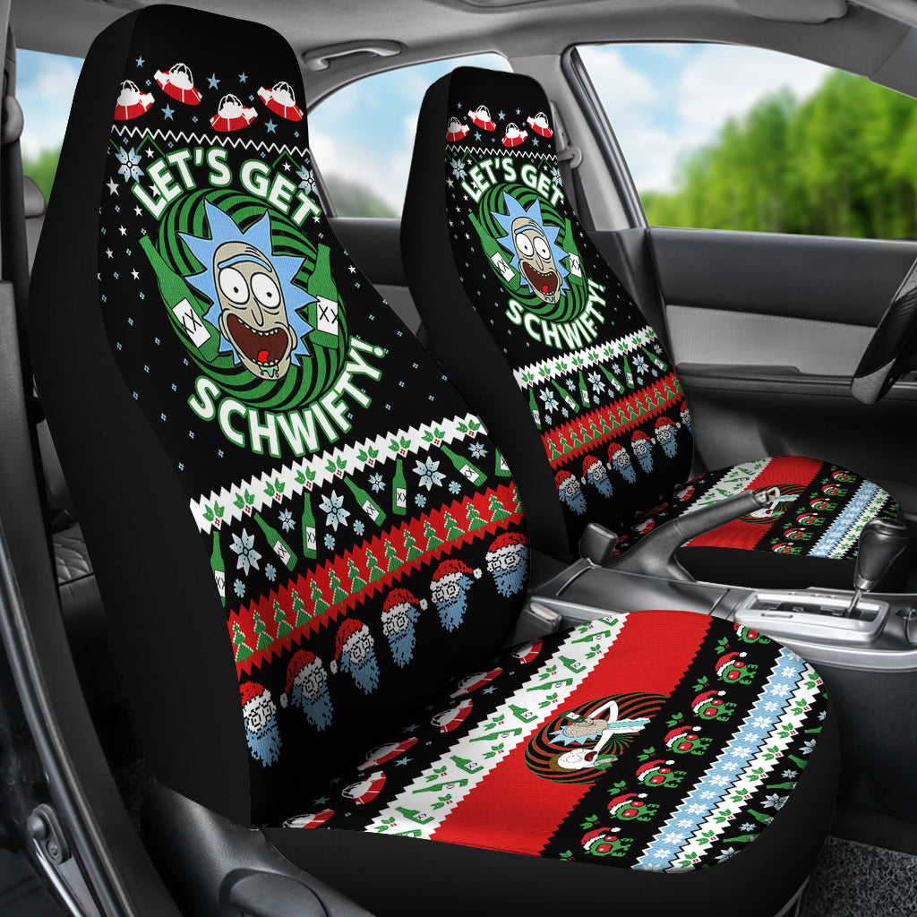 Rick Morty Christmas Car Seat Covers