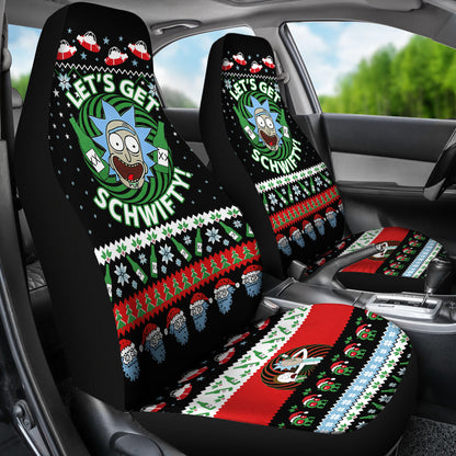 Rick Morty Christmas Car Seat Covers