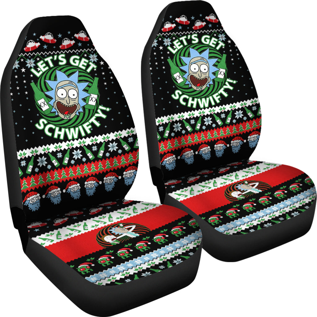 Rick Morty Christmas Car Seat Covers