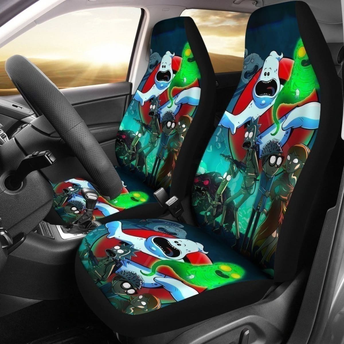 Rick & Morty Ghostbusters Car Seat Covers Universal Fit 194801
