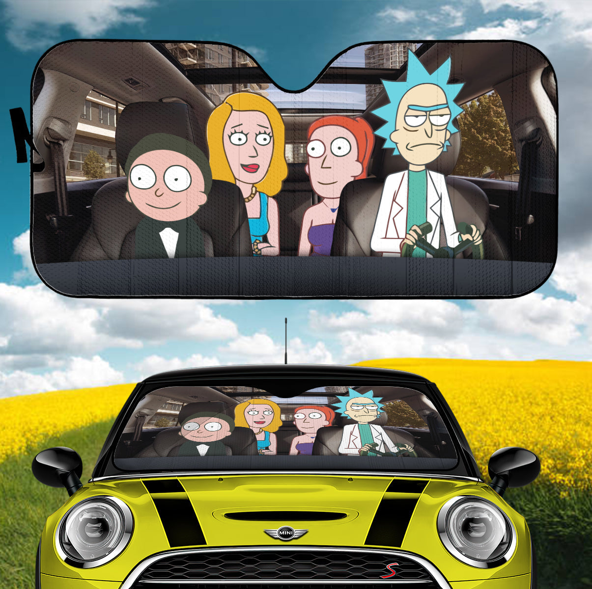 Rick Morty Summer Beth Rick & Morty Car Auto Sunshades