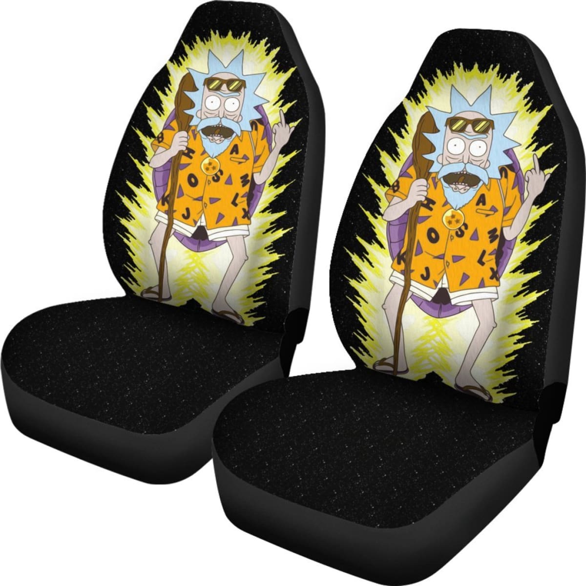 Rick and Morty Dragon Ball Car Seat Covers Cartoon Fan Gift Universal Fit 210212