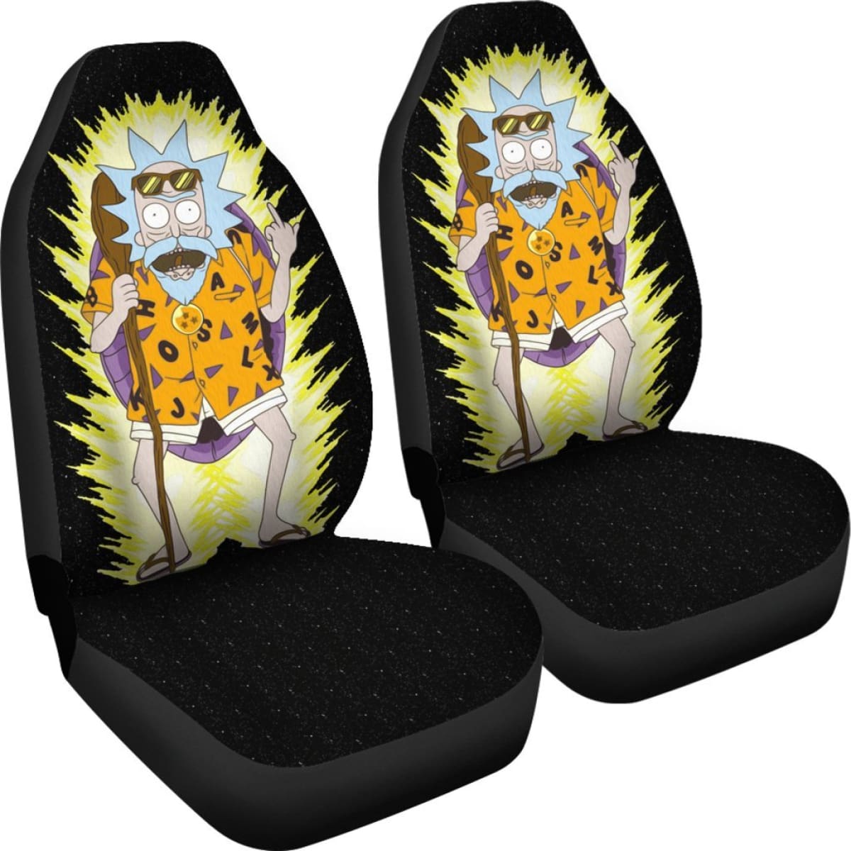 Rick and Morty Dragon Ball Car Seat Covers Cartoon Fan Gift Universal Fit 210212