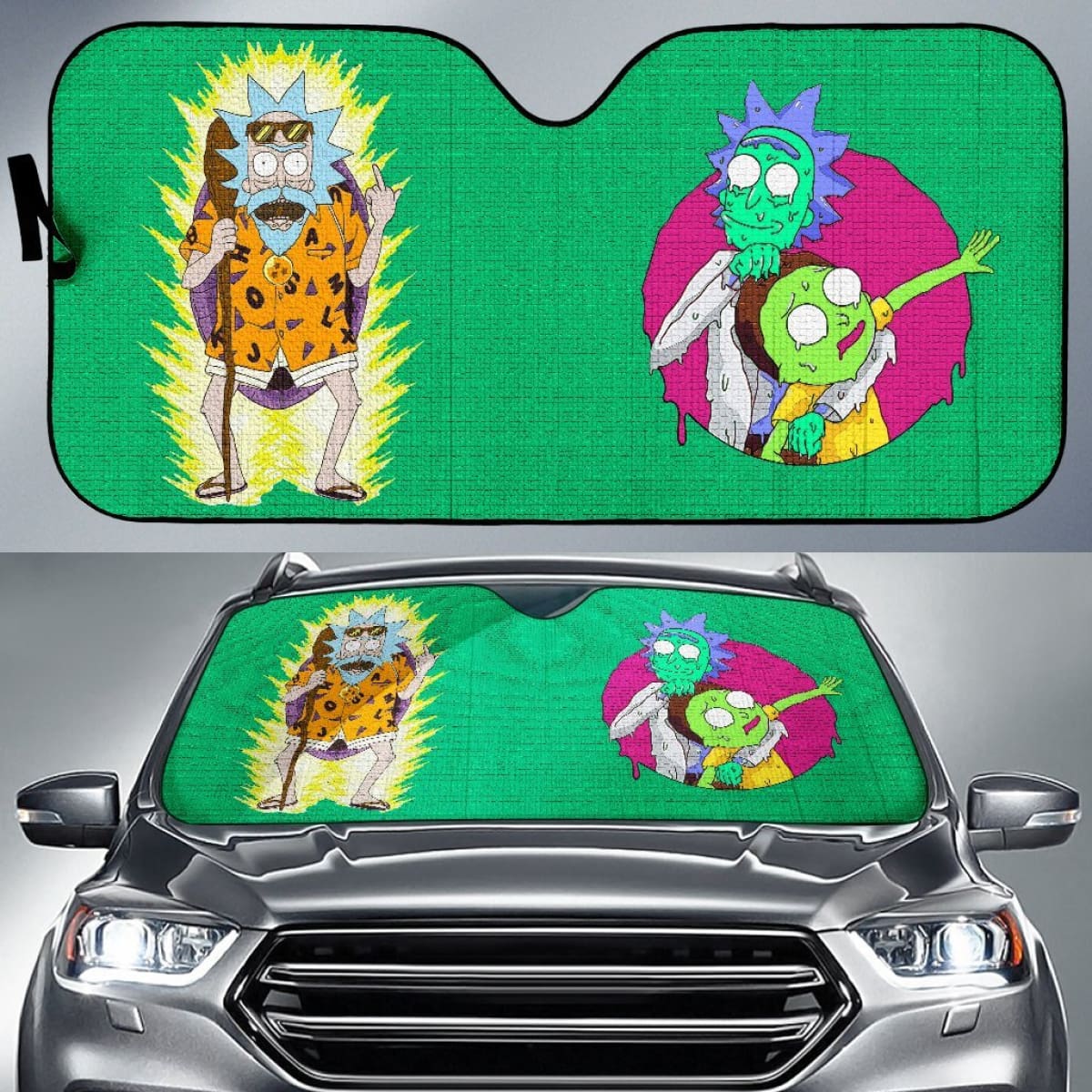Rick and Morty Dragon Ball Car Sun Shades Cartoon Fan Gift Universal Fit 210212