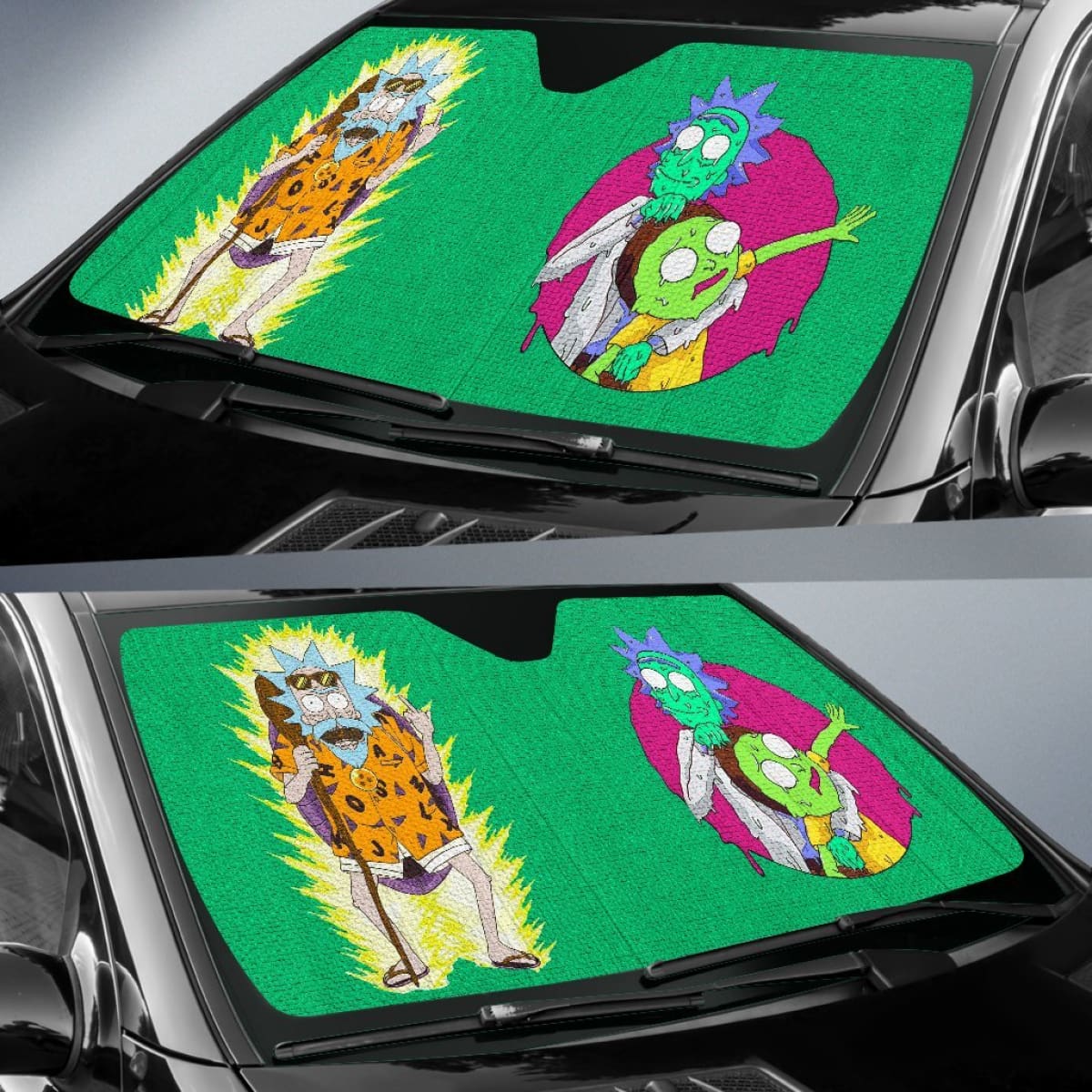 Rick and Morty Dragon Ball Car Sun Shades Cartoon Fan Gift Universal Fit 210212