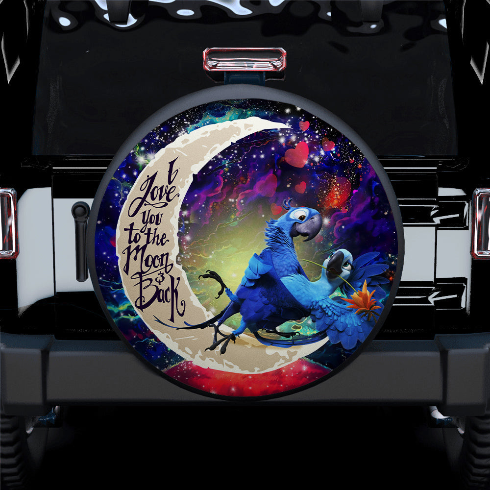 Rio Blu And Jewel Love You To The Moon Galaxy Car Spare Tire Cover