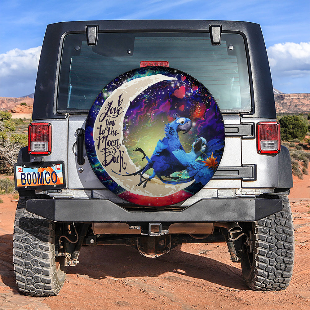 Rio Blu And Jewel Love You To The Moon Galaxy Car Spare Tire Cover