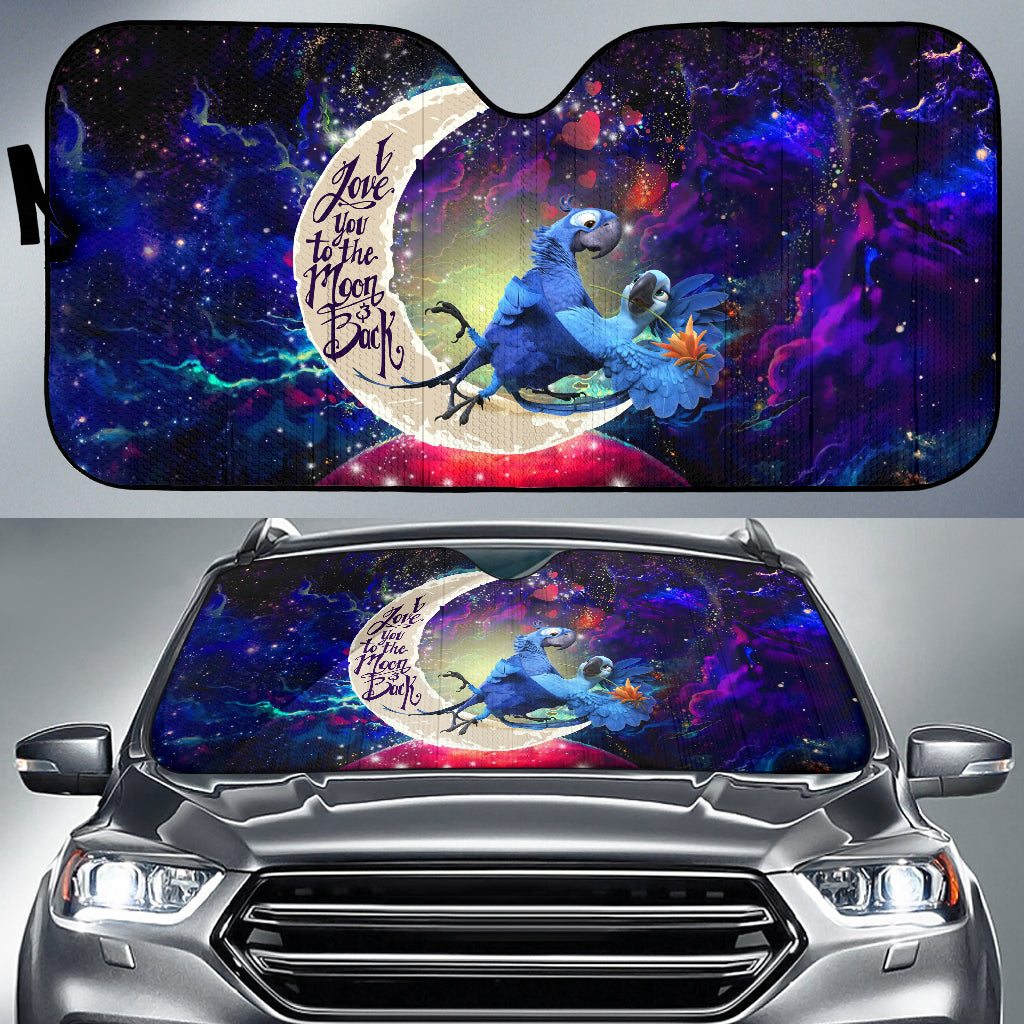 Rio Blu and Jewel Love You To The Moon Galaxy Car Auto Sunshades