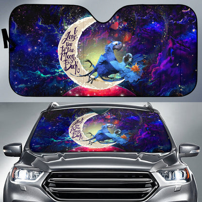 Rio Blu and Jewel Love You To The Moon Galaxy Car Auto Sunshades