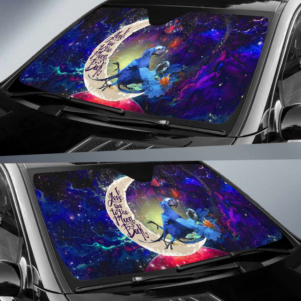 Rio Blu and Jewel Love You To The Moon Galaxy Car Auto Sunshades