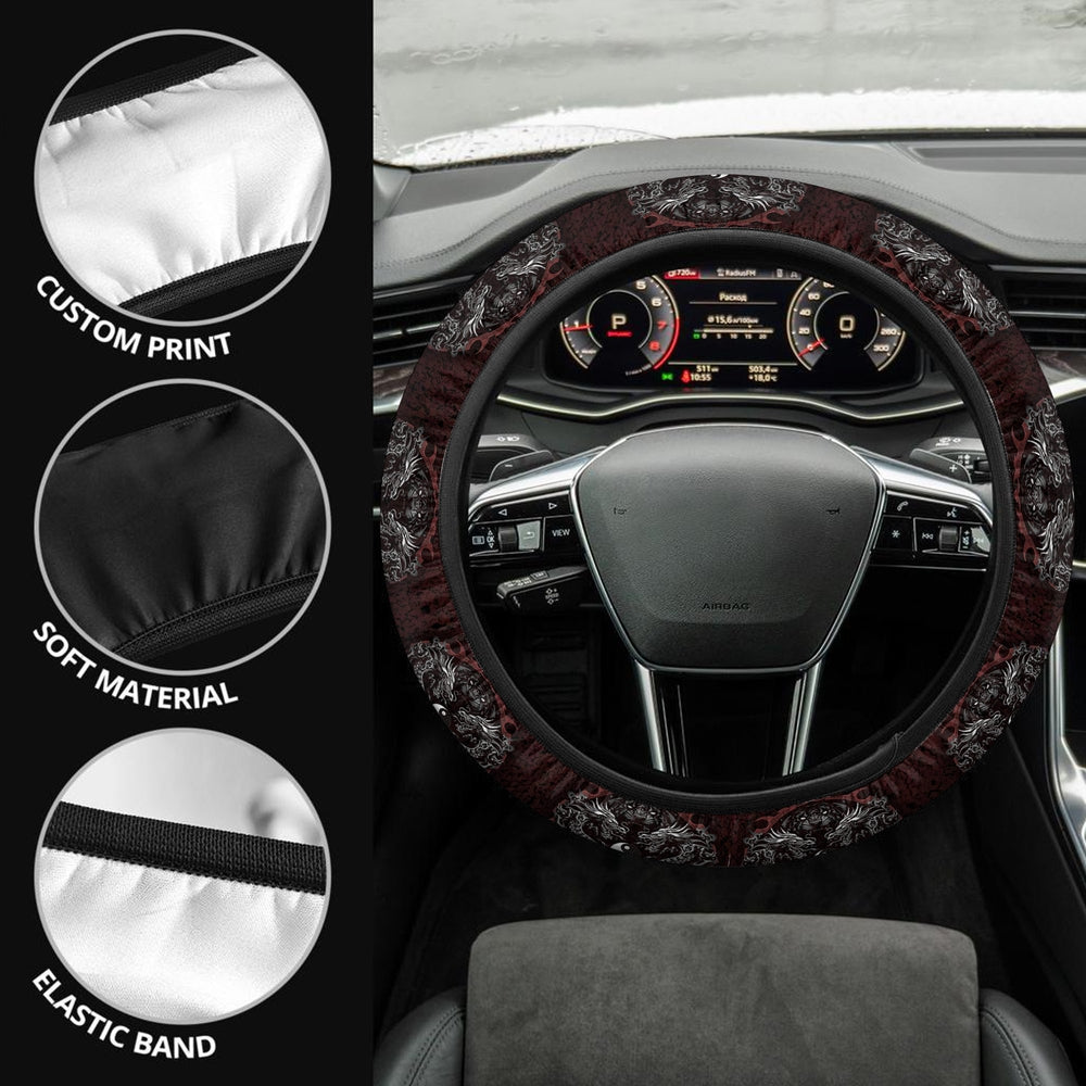 Rising Bengal Dragon Steering Wheel Cover Custom Car Accessories
