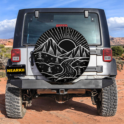 River Through The Mountains Car Spare Tire Cover