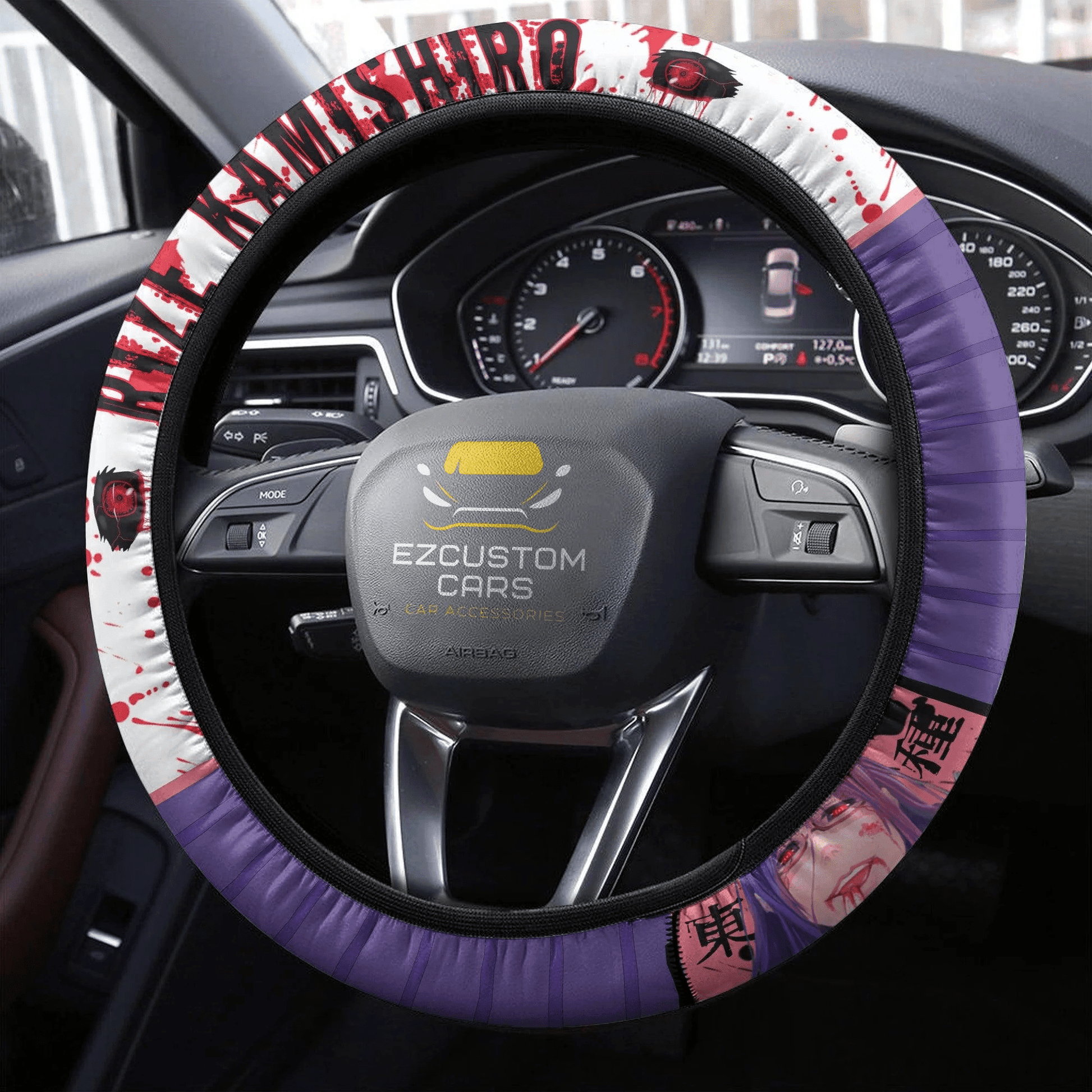 Rize Kamishiro Anime Steering Wheel Cover Custom Tokyo Ghoul Anime Car Accessories