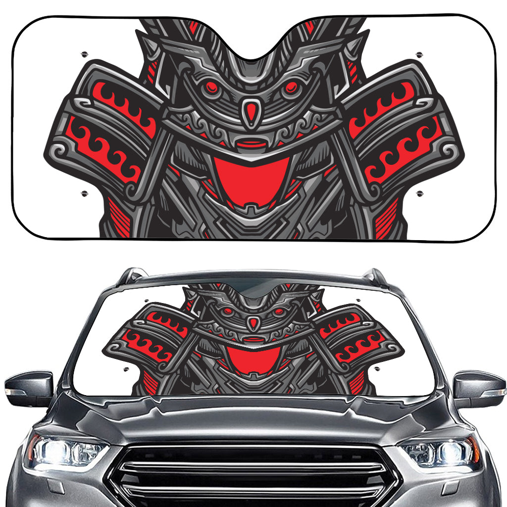 Robot Samurai Mask Print Car Windshield Sun Shade