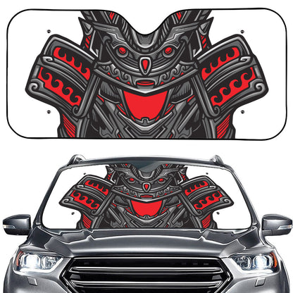 Robot Samurai Mask Print Car Windshield Sun Shade