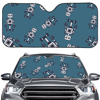 Robot Servant Pattern Print Car Windshield Sun Shade