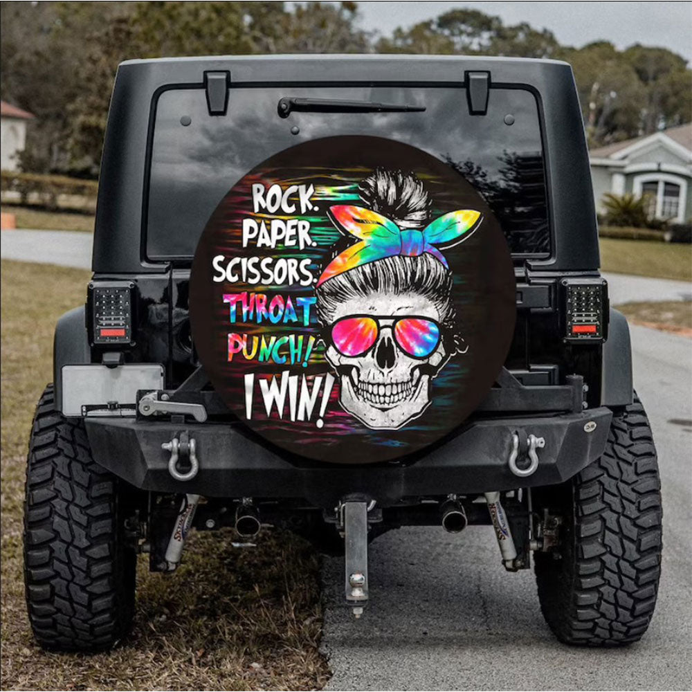 Rock Paper Scissor Jeep Car Spare Tire Cover