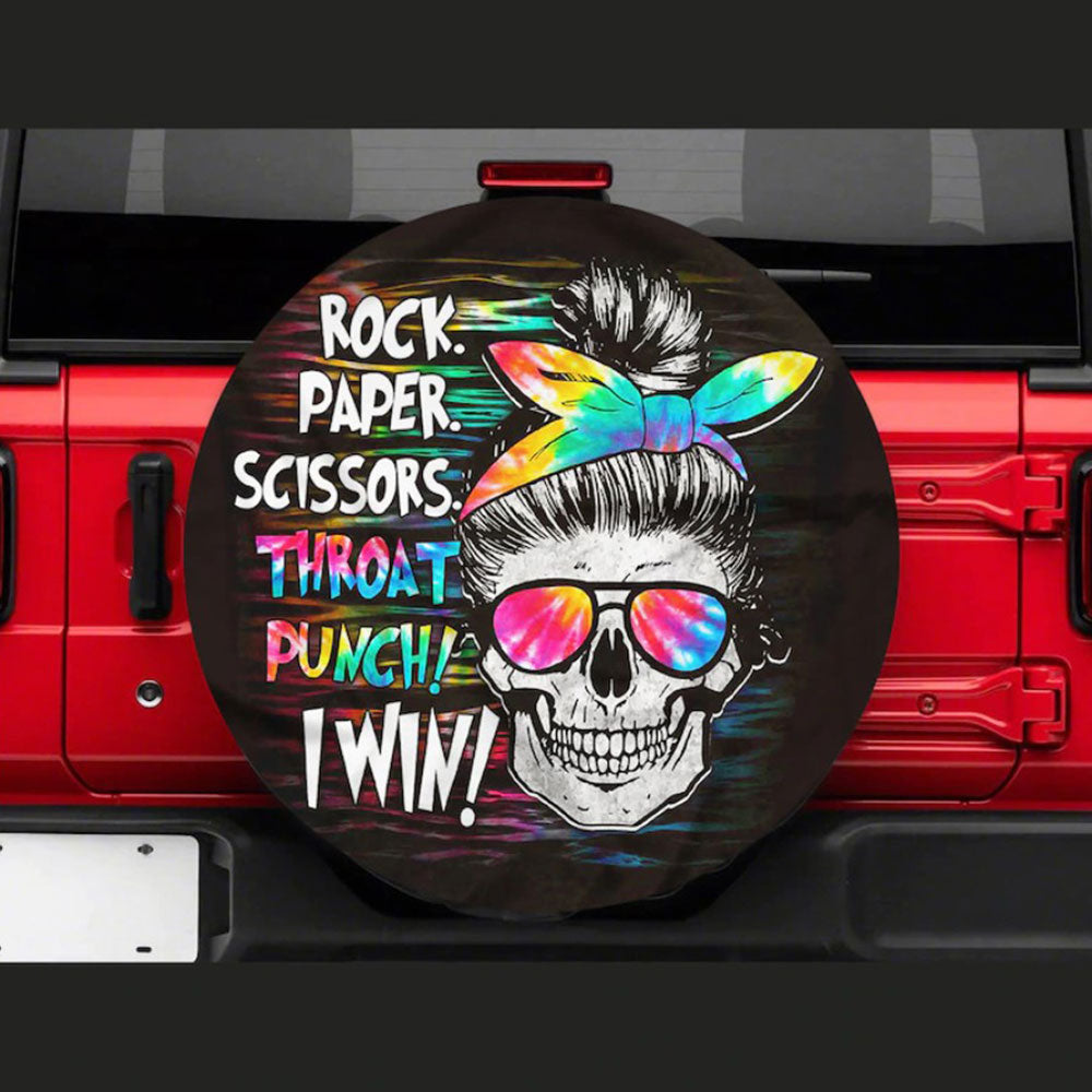 Rock Paper Scissor Jeep Car Spare Tire Cover