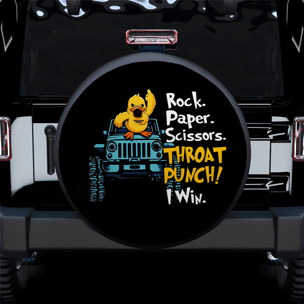 Rock Paper Scissors Cute Duck Car Spare Tire Cover