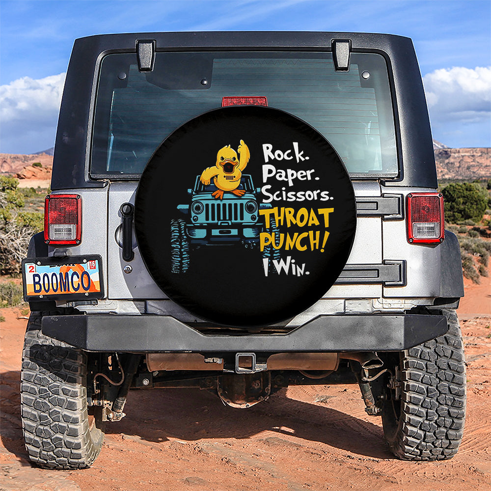 Rock Paper Scissors Cute Duck Car Spare Tire Cover