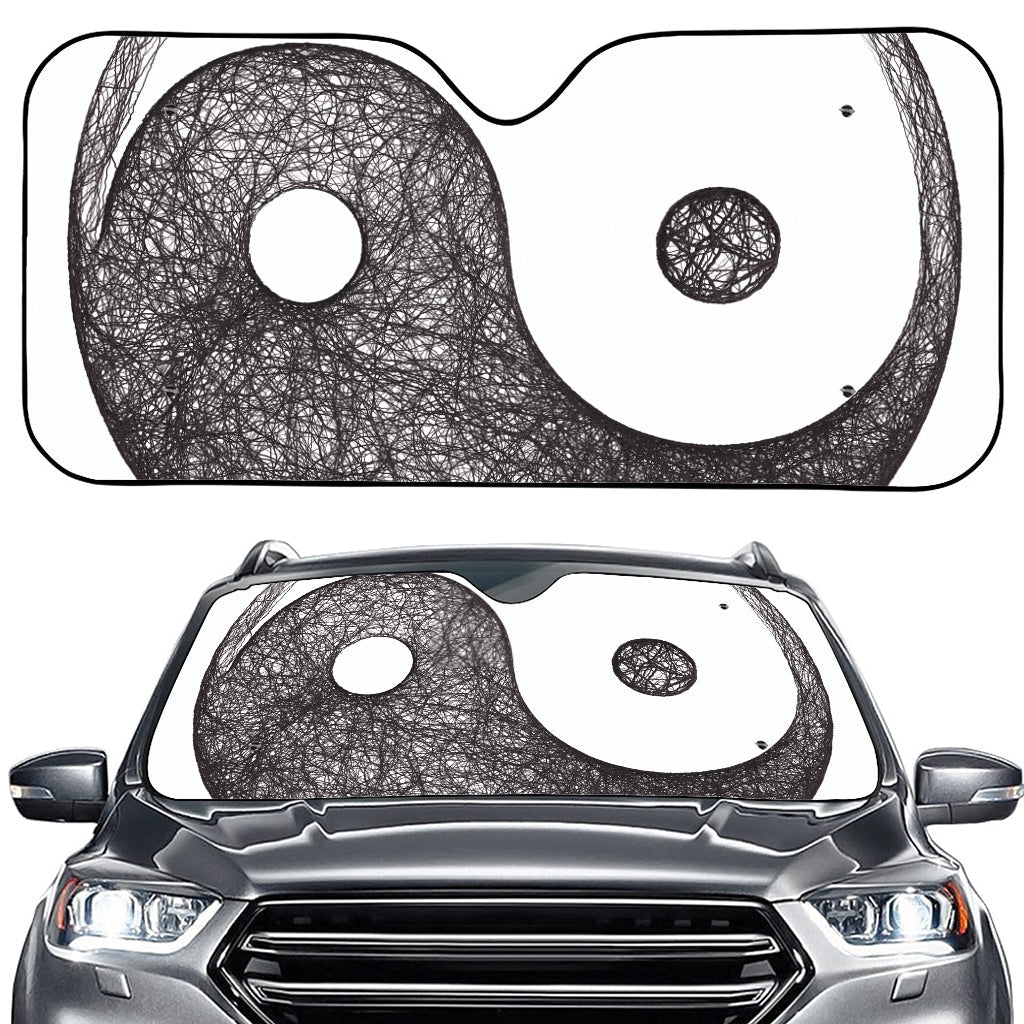 Roots Yin Yang Print Car Windshield Sun Shade