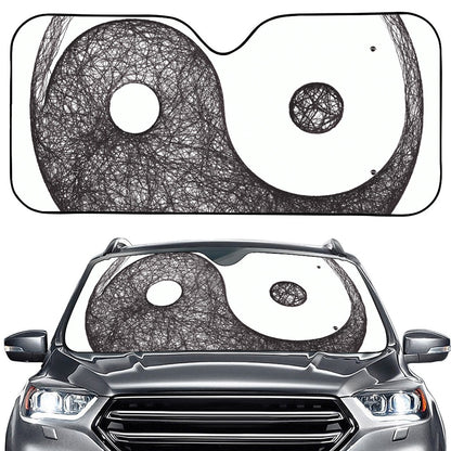 Roots Yin Yang Print Car Windshield Sun Shade