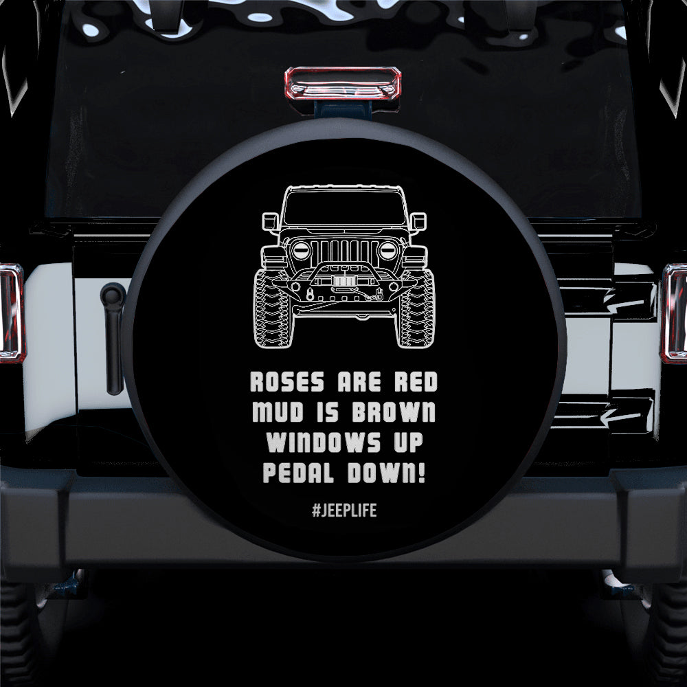 Rose Are Red Mud Is Brown Car Spare Tire Cover