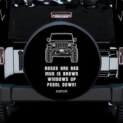 Rose Are Red Mud Is Brown Car Spare Tire Cover